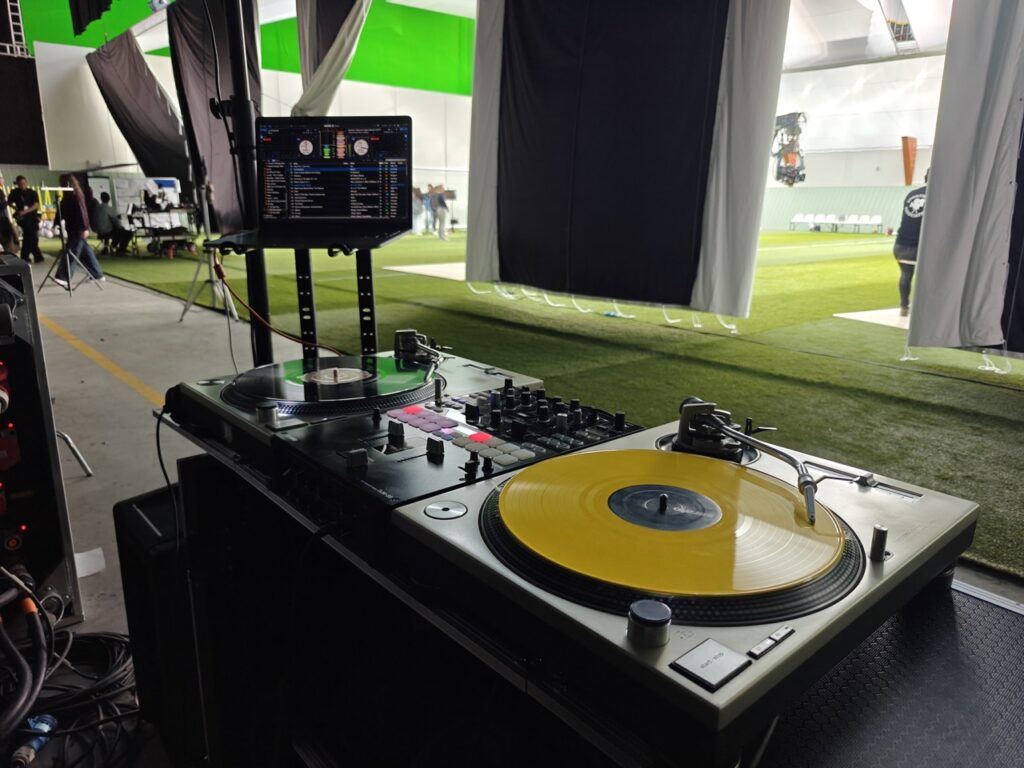 Commercial-TV-on-set-DJ-hire-brand