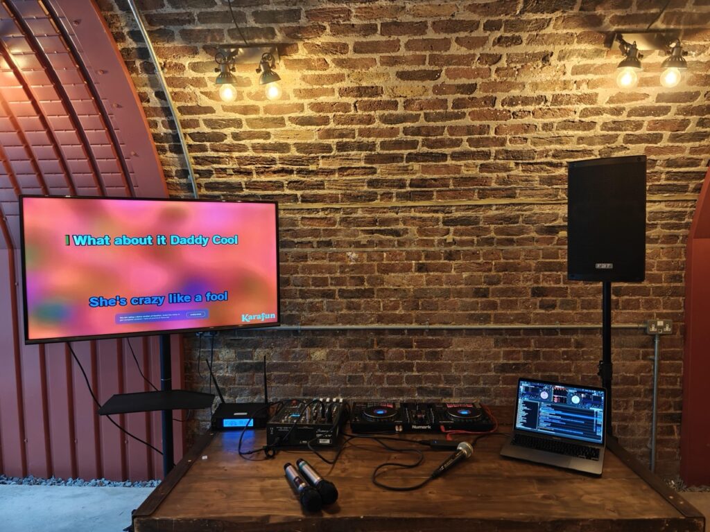 Karaoke DJ Set Up With Controller and Mic